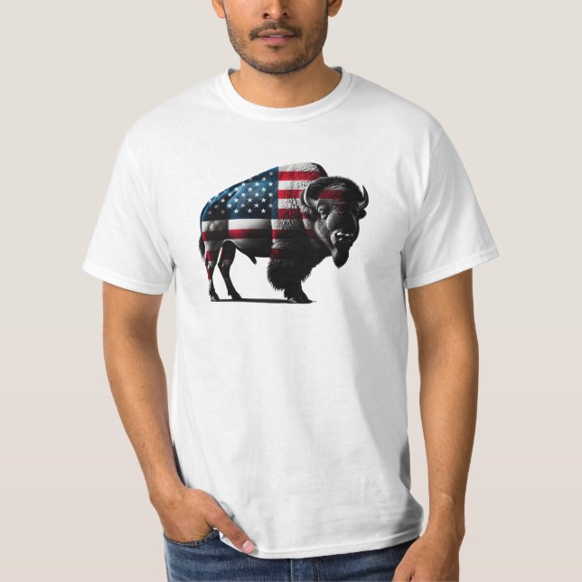 T-shirt Drapeau américain de Buffalo patriotique (Devant)