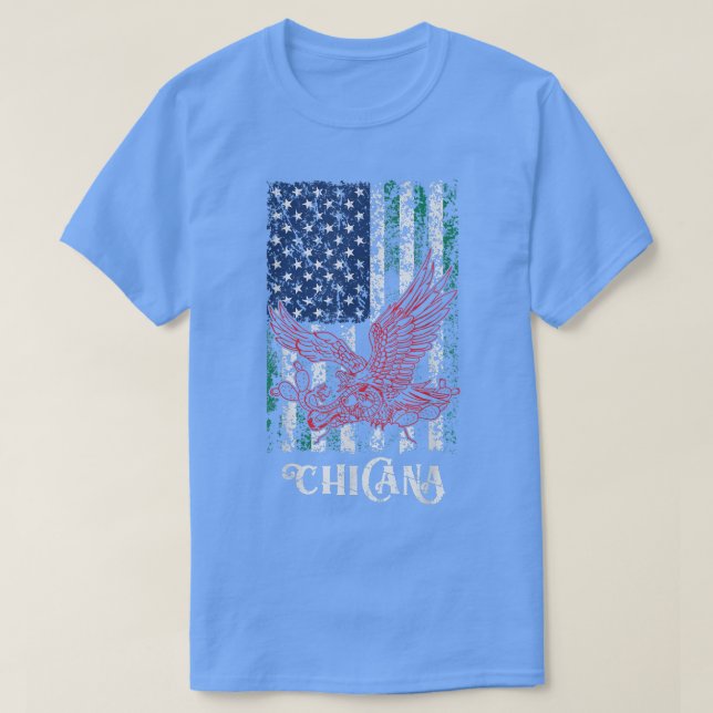 T-shirt Drapeau américain de Chicana Meico instruit Latina (Design devant)