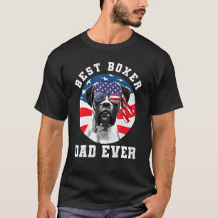 T-shirt Drapeau américain de chien de boxe père jamais chi
