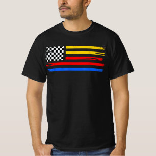 T-shirt Drapeau américain de course automobile Si vous n'ê