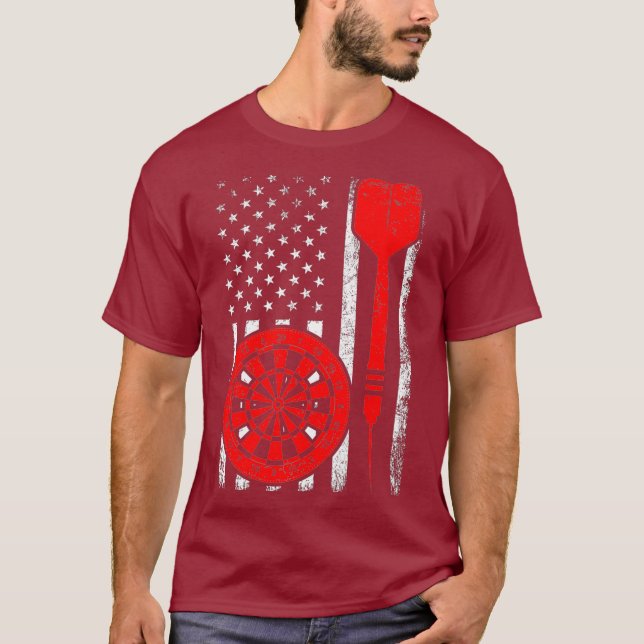 T-shirt Drapeau américain de Darts Sports Lover Drapeau 4è (Devant)