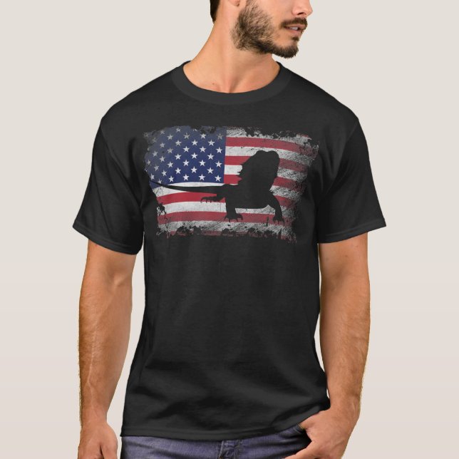 T-shirt Drapeau américain de dragon à oreilles Fiers Patri (Devant)