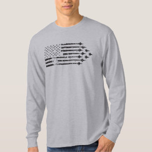 T-shirt Drapeau américain de F-15E de Contrails vintages