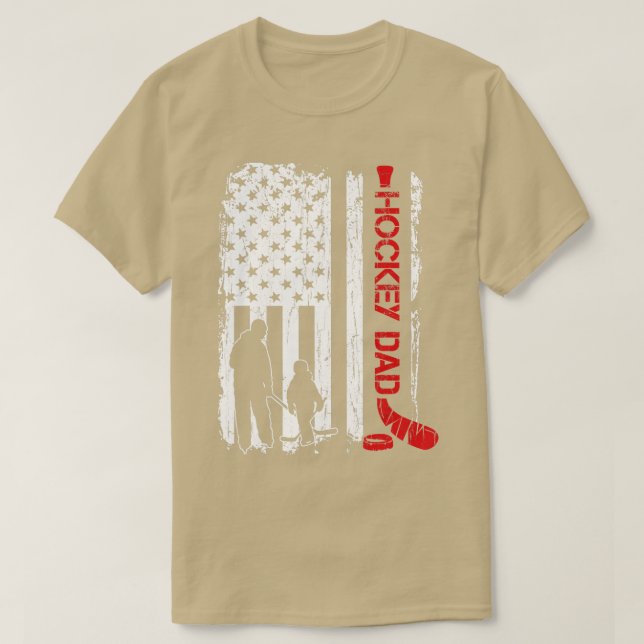 T-shirt Drapeau américain de hockey papa (Design devant)