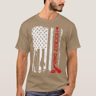 T-shirt Drapeau américain de hockey papa