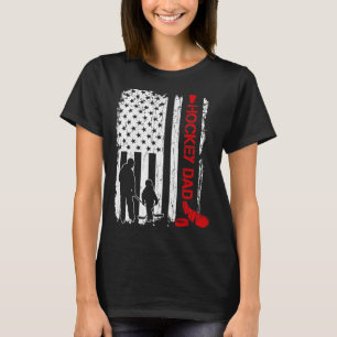 T-shirt Drapeau américain de hockey papa