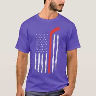 T-shirt Drapeau américain de hockey Vintage