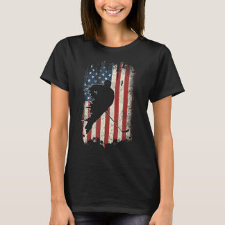 T-shirt Drapeau américain de hockey vintage Cool Usa Patri