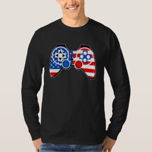T-shirt Drapeau américain de joueur jeu vidéo patriotique