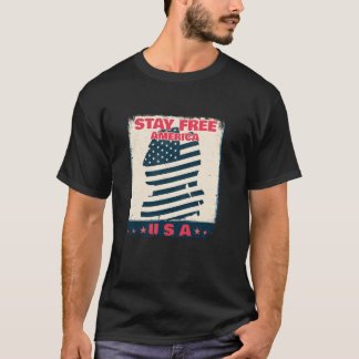 T-shirt Drapeau américain de la liberté Flying USA America