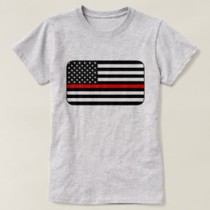 T-shirt Drapeau américain de la ligne rouge mince