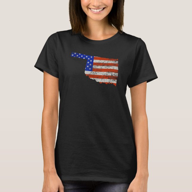 T-shirt Drapeau américain de la maison Oklahoma (Devant)