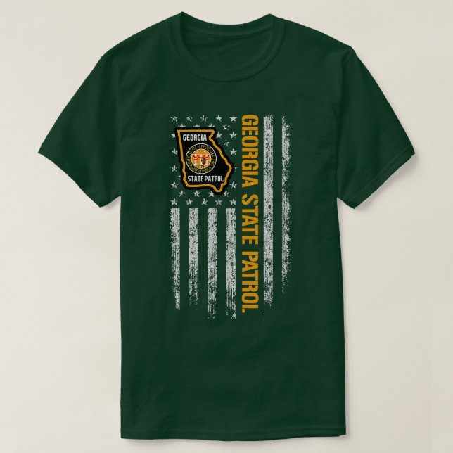 T-shirt Drapeau américain de la patrouille d'État de Géorg (Design devant)