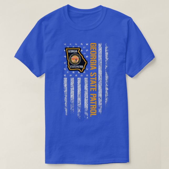T-shirt Drapeau américain de la patrouille d'État de Géorg (Design devant)
