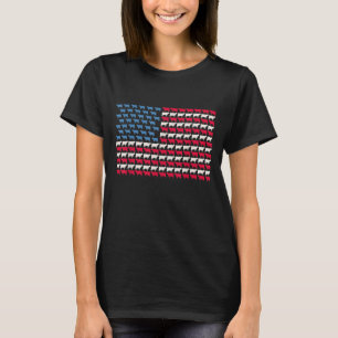 T-shirt Drapeau américain de la vache Heifer 4 juillet fer