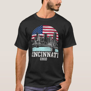T-shirt Drapeau américain de la ville de Cincinnati dans l