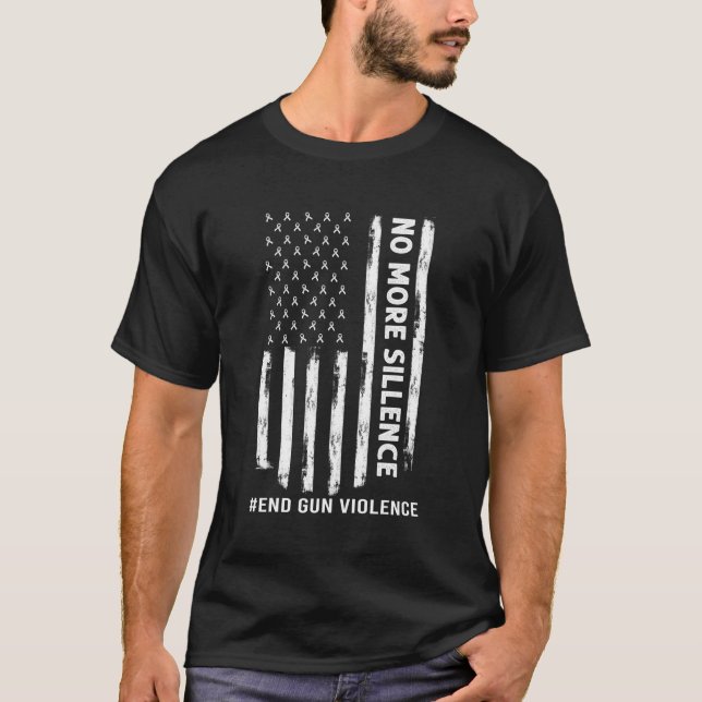 T-shirt Drapeau américain de la violence de tir de fin suf (Devant)