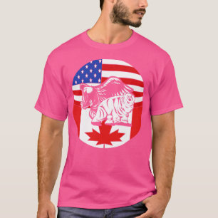 T-shirt Drapeau américain de l'aigle à glace canadien Cana