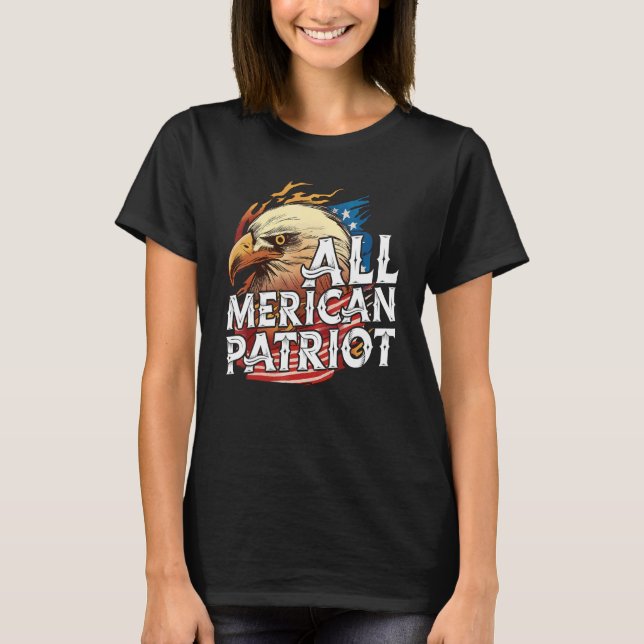 T-shirt Drapeau américain de l'aigle de la Fête 4 juillet  (Devant)