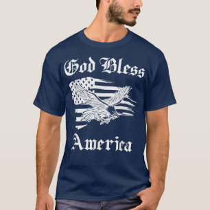 T-shirt Drapeau américain de l'aigle patriotique Dieu béni