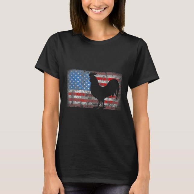 T-shirt Drapeau américain de l'aile de poulet Grunge Usa (Devant)