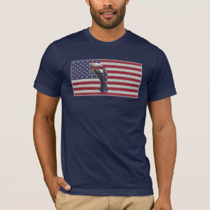 T-shirt Drapeau américain de lamantin sur le bleu marine