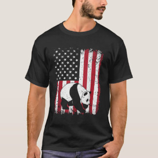 T-shirt Drapeau américain de l'animal de Panda