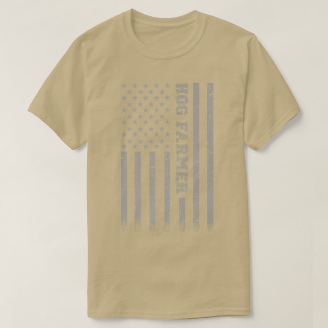 T-shirt Drapeau américain de l'éleveur de porcs (Design devant)
