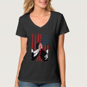 T-shirt Drapeau américain de lutte contre les bras