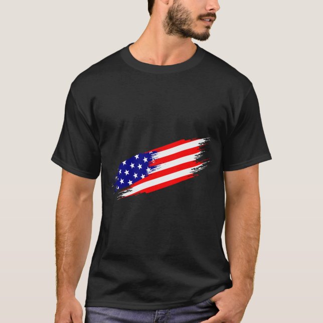T-shirt drapeau américain de marque personnalisée (Devant)