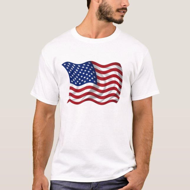 T-shirt drapeau américain de ondulation des USA (Devant)