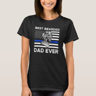 T-shirt Drapeau américain de papa toujours flic papa
