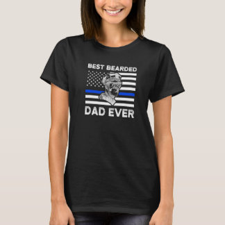 T-shirt Drapeau américain de papa toujours flic papa