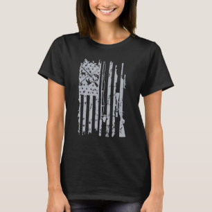 T-shirt Drapeau américain de pêche cool Rod Hunter Rifle