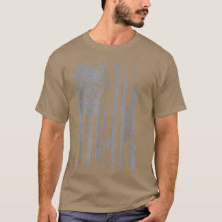 T-shirt Drapeau américain de pêche cool Rod Hunter Rifle
