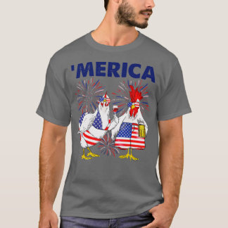 T-shirt Drapeau    américain de poulet (2) 