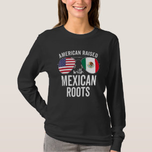 T-shirt Drapeau Américain De Racines Mexicaines Usa Mexiqu