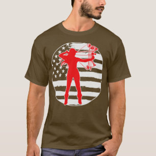 T-shirt Drapeau américain de tir à l'arc
