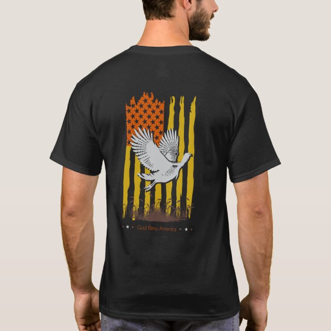 T-shirt Drapeau américain de Turquie sauvage Thanksgiving  (Dos)