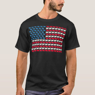 T-shirt Drapeau américain de vache Heifer 4 juillet ferme 