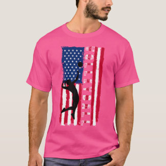 T-shirt Drapeau américain de volleyball patriotique 4 juil
