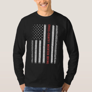 T-shirt Drapeau américain de VTT cross-country 4e de