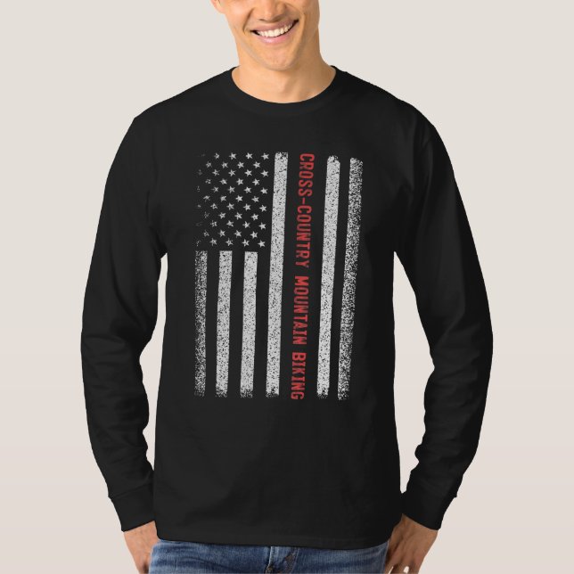 T-shirt Drapeau américain de VTT cross-country 4e de (Devant)