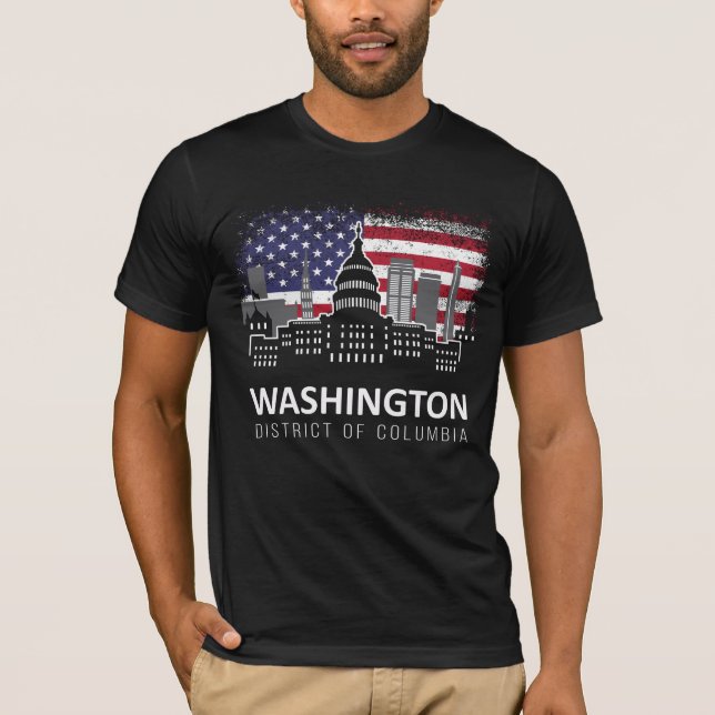 T-shirt Drapeau américain de Washington (Devant)