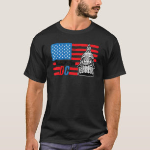 T-shirt Drapeau américain de Washington Dc Capitol Hill