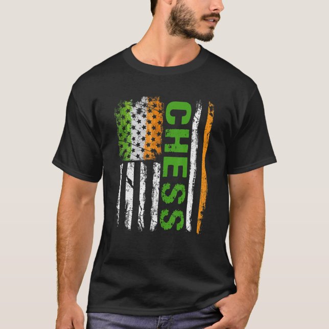 T-shirt Drapeau américain d'échecs désorganisé Saint Patri (Devant)