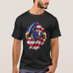T-shirt Drapeau américain déchiré 35e brigade de signalisa