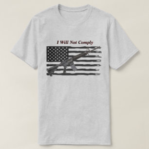T-shirt Drapeau américain déchiré Je ne respecterai pas la