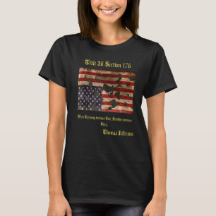 T-shirt Drapeau américain déchiré par la guerre, désorgani