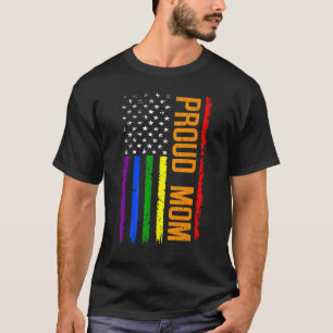 T-shirt Drapeau Américain Déçu Fier Maman Lgbt Lesbienne G